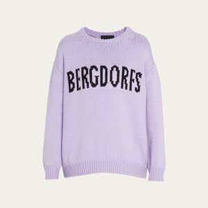 PUPPETS AND PUPPETS X BERGDORF GOODMAN Logo Intarsia Chunky Wool Sweater GUC